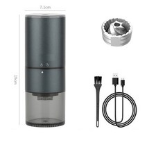 전동 커피그라인더 휴대용 소형 전기 커피 그라인더 콩 CNC 420 스테인레스 스틸 버 USB 충전 드립 주방, 02 steel burr blue