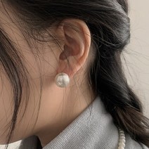 14mm 왕진주 은침 혼주 실버 한복 국산 진주 귀걸이