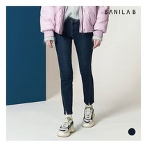 [바닐라비] 여성 크롭 스트레이트 트임 기모 D톤 데님팬츠