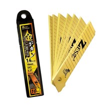 제스트 커터칼날 골드티타늄 커터칼 캇타칼 커터날 18mm 14칸 Z-SK2-GT14 1통 10개입