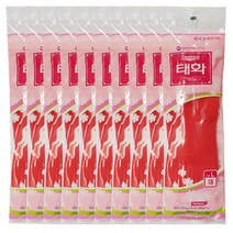 롯데 태화 고무장갑 L/대, 레드, 10개