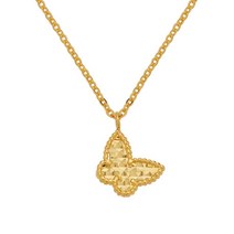 [KT알파쇼핑][한국금다이아몬드] 여자 순금 목걸이 밀그레인 나비 24K 7.5g 18K장식