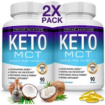 Toplux KETO MCT 오일 캡슐 케토제닉 3000mg 순수 코코넛 오일 추출 90소프트젤 2팩, 1개, 상세설명참조
