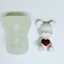 호두마루샵 하트베어브릭몰드 석고방향제재료 수제실리콘 데코 캐릭터 차량용실리콘몰드