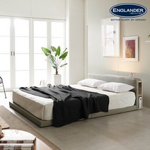 잉글랜더 앨리스 LED 저상형 가죽 침대(콤비 20T 펜타폼 7존 독립스프링 롤팩-퀸), 그레이, 상세 설명 참조