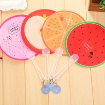 달자샵 동물 과일부채 여름 사은품 5P 손잡이부채 단체선물 판촉물 실용적 사은품, 5개입, 사과