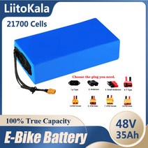 전기 자전거 LiitoKala 48V 35ah 21700 13S7P 전기 자전거 배터리 35AH 리튬 내장 30A BMS 모터, 03 48V35Ah-13S7P-XT90, 한개옵션1