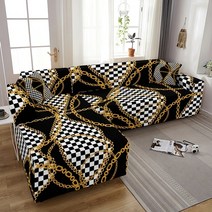 돌쇼파패드 매트 쇼파커버 덮개 깔개 럭셔리 골드 체인 탄성 코너 소파 커버 거실 소파 커버 l 모양 소파 필요 구매 2 조각 스트레치 소파 커버