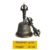 티베트 불교 명상 벨과 도르제 세트 shiplies extra loud multi-purpose hand call bell, 은색 대형