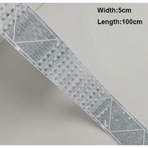 반사 야광 축광 테이프 조끼 종이 스티커 5cm * 100cm PVC 반사 격자 재료 바느질 천으로 DIY 형광 스트립, 01 type 3, 1개