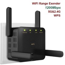 무선통신 유선공유기 휴대용공유기 인터넷증폭기 VPN라우터 WIFI6공유기 와이파이중계기 확장기 장거리 무선 부스터 어댑터 증폭기 신호 리피터, 1200m 5g 블랙, 우리 플러그