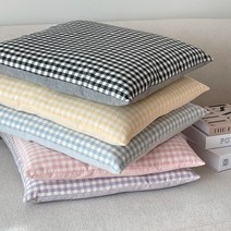 아미앙스 체크 투톤 대형방석 좌식 의자 60x60