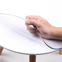 CAICHEN 원형 테이블 유리대용 투명매트 큐매트, 2mm, 지름100, 줄무늬