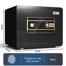 소형금고 불에안타는금고 비밀공간 디지털 안전 BGX-25 암호 도난 방지 지문 보이지 않는 사무실 보석 잠금 알람 캐비닛, [04] Black Fingerprint