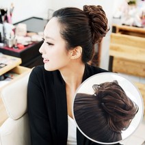 빨간머리 곱창 바람꽃 여성 부분가발 똥머리 붙임가발, 1개, 곱창가발_바람꽃_레드와인_13cm(중)