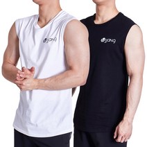 [2컬러 세트상품] 국대몸짱 직수입 순면 헬스나시 머슬핏 남자 민소매 트레이닝복