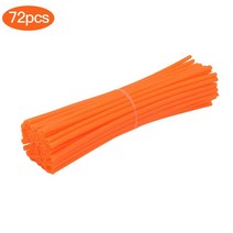 슈퍼커브 오토바이용튜닝 악세서리72Pcs 24CM/17CM 자전거 오토바이 먼지 장식 모토 크로스 휠 스포크 랩, 12 17CM Orange 72pcs