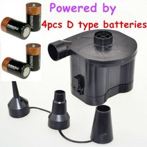 전기 배터리 공기 스마트 에어 펌프 타이어 전동 에어샥 팽창 DEFLATE DC 4 PCS D 유형 크기 건전지 침대 매트리스 HOVERCRAFT 보트 야외, 한개옵션0