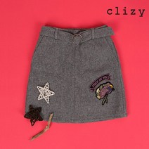 자수패치 벨티드 미니 스커트 (CH3WSK01)