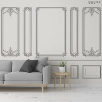 [뮤럴벽지] 웨인스코팅 라이트그레이 그림벽지