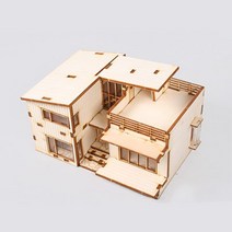 2층 집 나무조립 모던 전원주택 건축 DIY 아이장난감 미니어쳐 교구 완구 인지능력 킷, 상세페이지참조