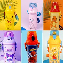 포켓몬 앵커 원터치 어깨끈 물통 480ml - 피카츄 뮤 파이리 쿠로미 산리오 스파이더맨 시나모롤, 06-앵커물병480ml-마이멜로디