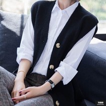 가바바 여성 빅사이즈 조끼가디건 시크한 느낌으로 신여성 느낌 물씬 나는 모던 가디건 5XL 까지 G60037