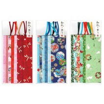 [Amazon.co.jp 한정] 일본 종이 카와스미 우젠 일본 종이 형 염색 북마크 북마커 청색계+적분계+녹색계 세트 18장