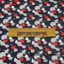 캔버스원단 옥스포드원단 패브릭원단 Booksew-100% 코튼 포플린 패브릭 과일 패턴 티슈 Tecido 블랙 소프트, 01 5x50