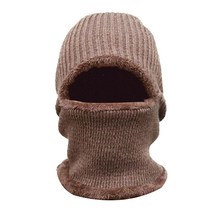 Balaclava 풀 페이스 플리스 라이닝 헤드 프로텍터 방풍 캡 넥 워머 니트 스키 라이딩 모터 용품 추운 날씨, 02 Khaki