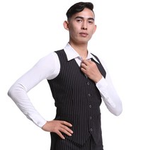 남자 라틴 공연 모던 스트라이프 조끼 심플댄스 상의 정모 남성댄스복