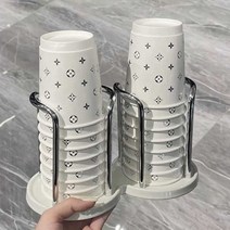 세라믹 종이컵거치대 컵 거치대 보관대 홀더 카페 모던, (더블컵홀더 - 크림화이트)