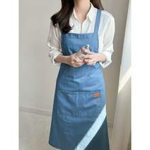 청 데님앞치마 작은사이즈 3컬러, 블루