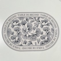 2개 Becond 실리콘 방수 식탁 테이블 매트 북유럽 타원 받침 미끄럼방지, 아이보리, 은행잎2P(M size)