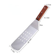 조리도구 스테이크 피자 주걱 그릴 요리기구 팬케이크 철판 주방 도구 스테인레스 스틸 바베큐 긁힌 자국, [02] B wood handle