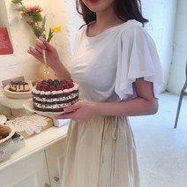 블링 레이스 소매 프릴블라우스