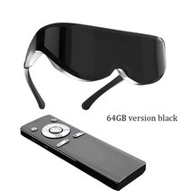 스마트 3D입체 안경 대형 화면 안드로이드 시스템 3D 비디오 4K 가상 현실 시네마 시계 영화 IMAX VR 2D, [01] black color 64GB