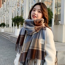 2733 잉글리시 체크 머플러 / 스카이캐시미어