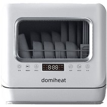 domiheat 무설치 식기세척기 미니 식기세척기, 흰색