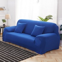 쇼파천갈이 3인용 4인용 여름 쇼파 소파 패드 덮개 천 커버 21 가지 색상 솔리드 컬러 스트레치 시트 loveseat funiture 모든 워프 타월 슬립, 4인용 235-300cm, 로얄 블루