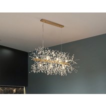 크리스탈 눈꽃 조명 카페 식탁 인테리어 일자형 12구등 인테리어조명/눈꽃조명/꽃잎조명/엘사조명/엘리사조명/거실등/식탁등/LED등/식탁인테리어/인테리어전등