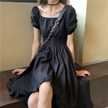 비마이팩 퍼프 소매 반팔 캉캉 슬림 언발 원피스