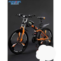 접이식 MTB 자전거 오프로드 산악자전거 24인치 입문, 블랙 레드 24인치 21단