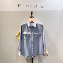 [핑크피그] DB_ 속단추 실켓 블라우스 PPA22BL1016