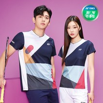 요넥스 233TS029M 233TS030F 남성 여성 배드민턴 반팔 티셔츠