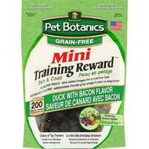 Pet Botanics Mini Training Reward 오리 베이컨 맛 그레인 프리 강아지 간식 4온스 백