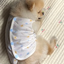 해피앤퍼피 강아지옷 오가닉 실내복 조끼 잠옷 내복 노령견옷 커플룩 애견옷 봄 여름 가을 겨울 XS-3XL, 깡총블루양면조끼
