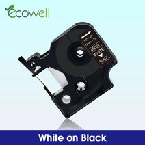 프린터 서플라이Ecowell 멀티 컬러 45013 호환 Dymo D1 라벨 테이프 12mm LabelManager 210D 160 280 용 리, 01 6mm, 12 White on Black