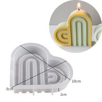 레인보우 아치 양초 실리콘 몰드 14cm DIY 브리지 기하학 만들기 비누 수지 석고 예술 공예 홈 장식, Heart S