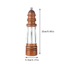 히말라야 소금 암염 양념통세트 22 Cm 나무 후추 제분소 세트 바다 세라믹 크기 조절 가능, G051 Brown, G051 Brown